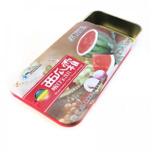 Boîte rectangulaire en fer blanc à deux pièces avec couvercle coulissant