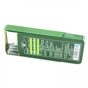 Petite boîte rectangulaire en fer blanc pour les menthes, produits de santé