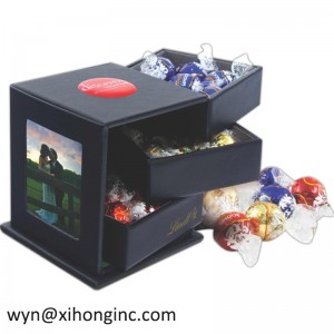 Boîte de carton de chocolat imprimée par coutume en forme de coeur de luxe de nouvelle conception