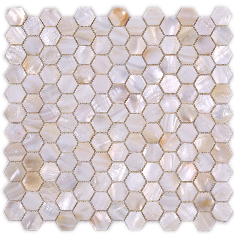 Tuile de mosaïque blanche d'hexagone pour la décoration de mur