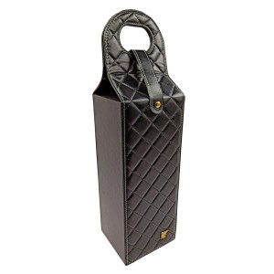 Emballage de cadeau de vin portable poignée personnalisée en cuir PU