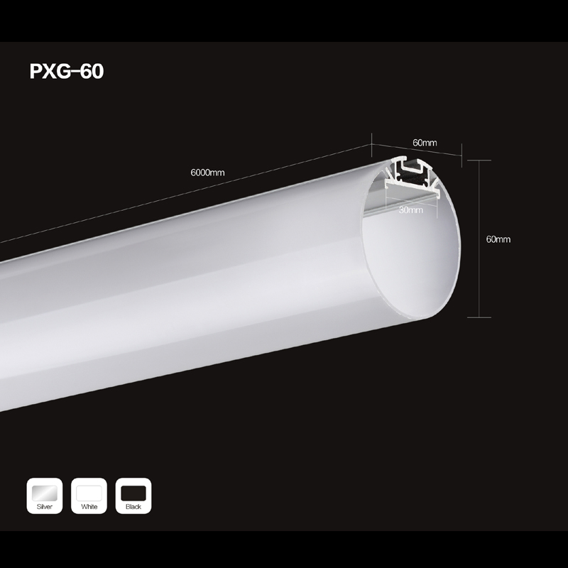 Profil en aluminium rond rond de surface anodisée pour la lumière de bande de LED