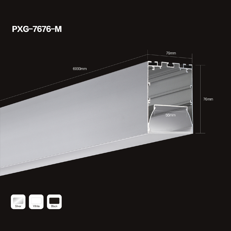 Profilé en aluminium en U d'extrusion en gros de forme U7676 pour la bande de LED 5050 3828 2835 3014 5630