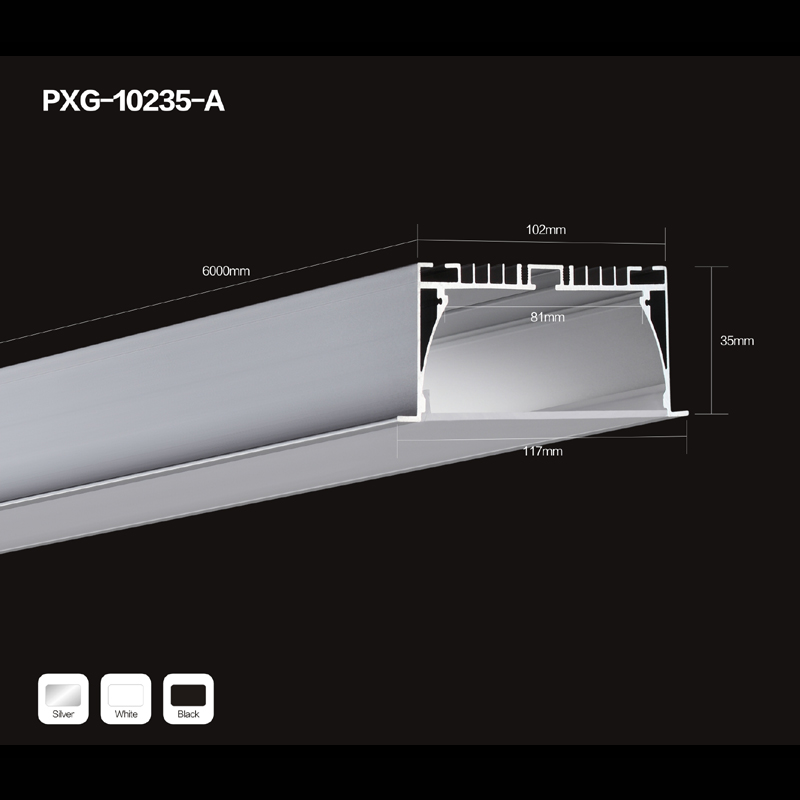 Extrusion LED en aluminium avec cache en aluminium