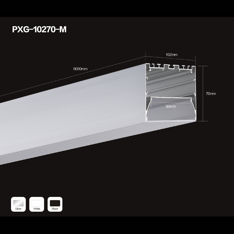 Profilé de profilé en aluminium à bandes LED avec cache de diffuseur laiteux dépoli dépoli