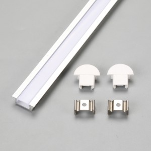 Profilé en aluminium avec capuchon et embout en lait pour barre lumineuse LED