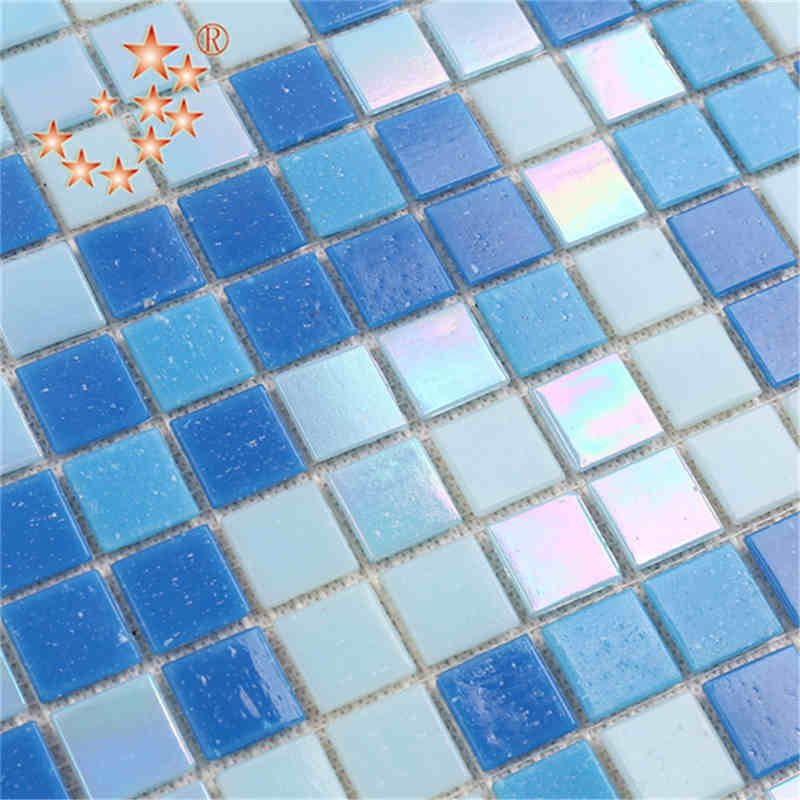 Couleur faite sur commande en verre bleue bon marché de tuile de mosaïque en verre bleue de couleur faite sur commande multi de forme de dauphin