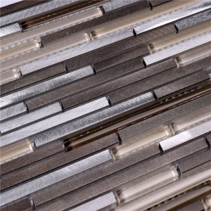 Mosaïque de carreaux de bain en verre mélangé HLC46 Alu pour la décoration intérieure