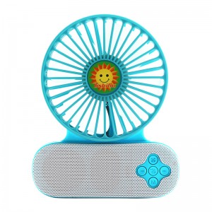 été de refroidissement mini ventilateur bluetooth haut-parleur avec usb / batterie