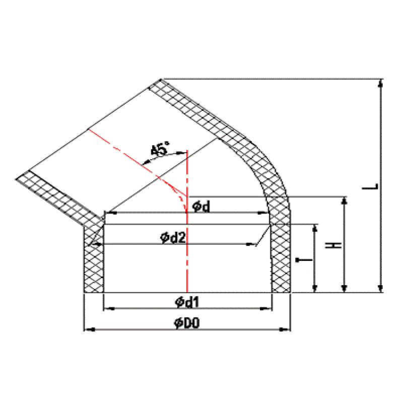 COUDE UPVC 45 °