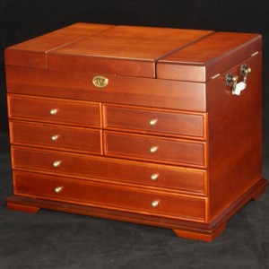 Boîte à bijoux en bois à triple couvercle