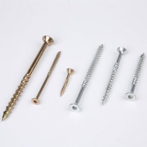 Vis pour aggloméré à tête plate zinguée Torx Drive type 17, extrémité coupée, trempée