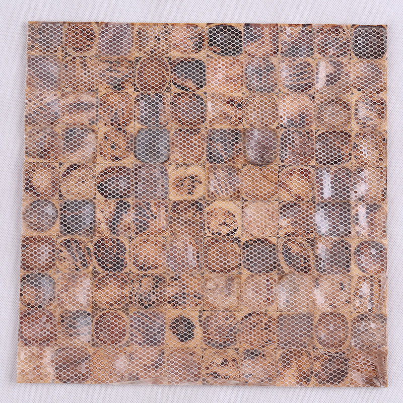 Carreaux de mur de décoration en mosaïque naturelle en coquille de noix de coco