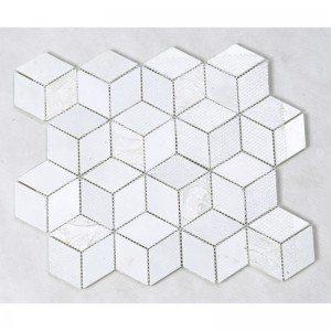 Effet 3D Cristal Hexagone Mosaïque En Verre Blanc Cuisine Dosseret Comptoir Décoration Murs Carrelage