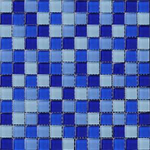 Tuile de piscine noire de couleur mélangée de mosaïque en verre de bas prix bon marché
