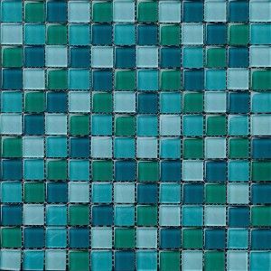 Tuile de piscine noire de couleur mélangée de mosaïque en verre de bas prix bon marché