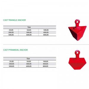 Ancre de pyramide moulée peinte