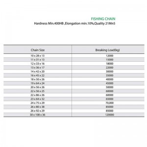 Chaîne piscicole galvanisée à long maillon en acier allié