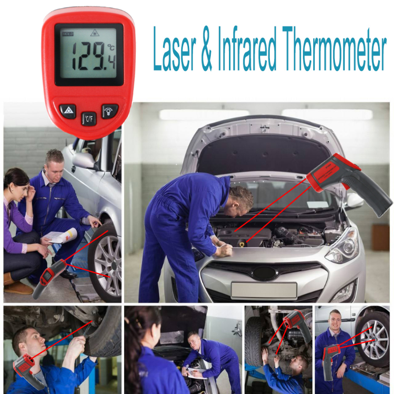 Essai de température de moteur de thermomètre infrarouge de vente directe d'usine et mesure de laser