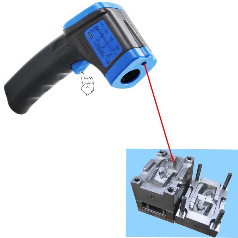Thermomètre infrarouge noir bleu adapté aux besoins du client essai de 600 degrés pour industriel