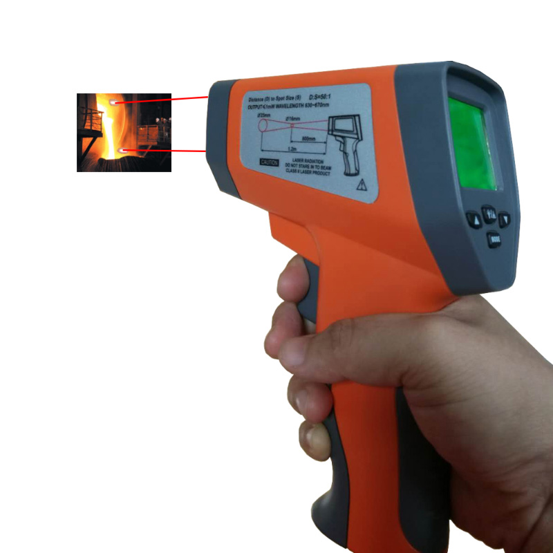 Thermomètre infrarouge laser de haute précision industriel de vente à chaud -50 à 750 Celsius