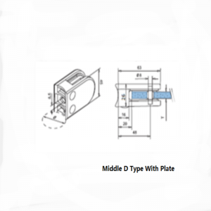 Pince à verre en acier inoxydable de type D avec plaque
