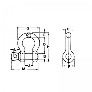 Manille d'ancre à boulon de sécurité galvanisée