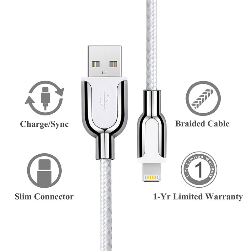 Câble USB en fil de nylon / coton en alliage de zinc KPS-8445CB
