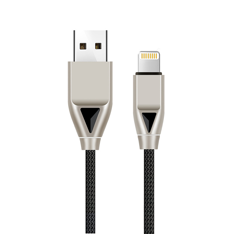 Câble USB en nylon KPS-8449CB - type diamant / c / éclairage / micro