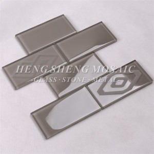 Tuile de métro de mosaïque de brique en verre de modèle de la qualité HSP42 pour les murs de dosseret de cuisine