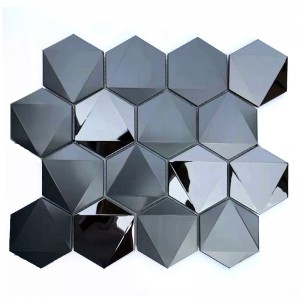 Métal noir tuiles la mosaïque de tuiles d'acier inoxydable 304/316 pour la décoration de mur