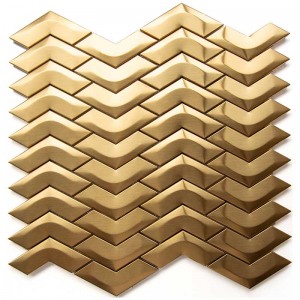 Le métal de chevron dalle la mosaïque d'acier inoxydable de tuiles pour la mosaïque de carreaux de mur de cuisine / salle de bains