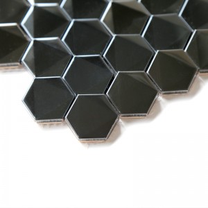 Tuiles de mosaïque en acier inoxydable noir hexagonal de cuisine de salle de bains Blacsplash