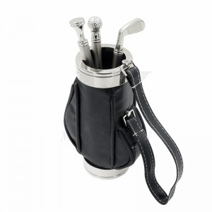 Ensemble de bureau en cuir et métal, quatre pièces_KK96303-01