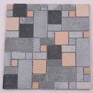 Tuile de mosaïque en métal d'or mélangée en verre en cristal de cristal de scintillement de conception de salle de bains pour la décoration de mur