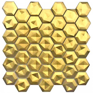 Mosaïque d'hexagone de l'acier inoxydable 3D pour la salle de bains de tuile et la tuile de dosseret de décoration
