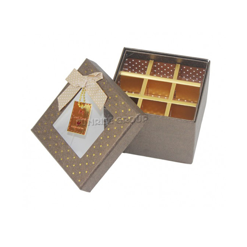 Boîte de chocolat dure de papier macaron de papier d'emballage de luxe faite main faite sur commande de rectangle