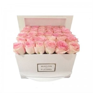 Boîte d'emballage de cadeau de fleur de logo de papier d'aluminium d'or imprimée par papier de cube