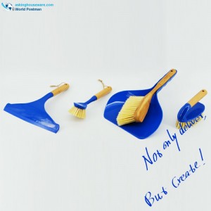 Akbrand Ménage Bambou Poignée Brosses De Nettoyage Set 4in1 De Couleur Bleu Profond