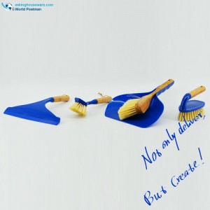 Akbrand Ménage Bambou Poignée Brosses De Nettoyage Set 4in1 De Couleur Bleu Profond