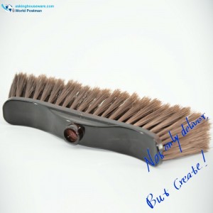 Tête de balai en plastique Akbrand avec panneau de brosse revêtue en forme de vague