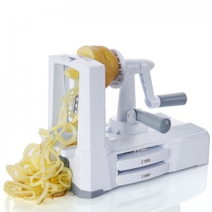 Coupe-mandoline végétal ajustable avec 3 lames en acier inoxydable