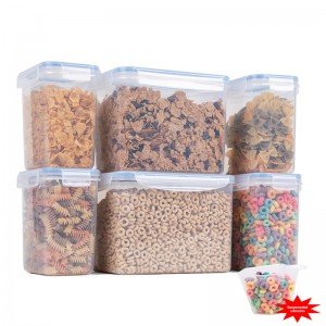 Sans BPA 6 Pcs Set Cuisine Conteneur De Stockage Conteneur De Céréales Sèches Conteneur Alimentaire Étanche À L'air pour La Maison