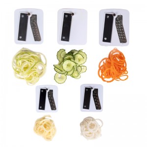Trancheur à légumes à 5 lames et spirale pliable