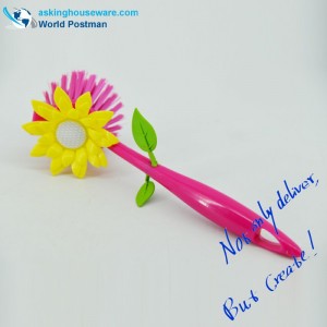 Akbrand - Brosse de nettoyage pour vaisselle de cuisine de couleur rose à décor de tournesol