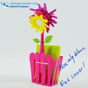 Akbrand Set de nettoyage pour seau de nettoyage et de cuisine pour cuvette avec tampon à récurer et éponge