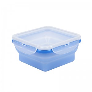 Boîte à lunch pliable carrée écologique en silicone pour récipients de stockage d'aliments sans BPA pour enfants