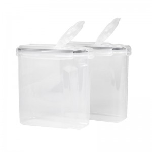 Ensemble de récipients pour conserver les céréales à sec hermétiques, 2 pièces, 4 côtés, couvercle verrouillable