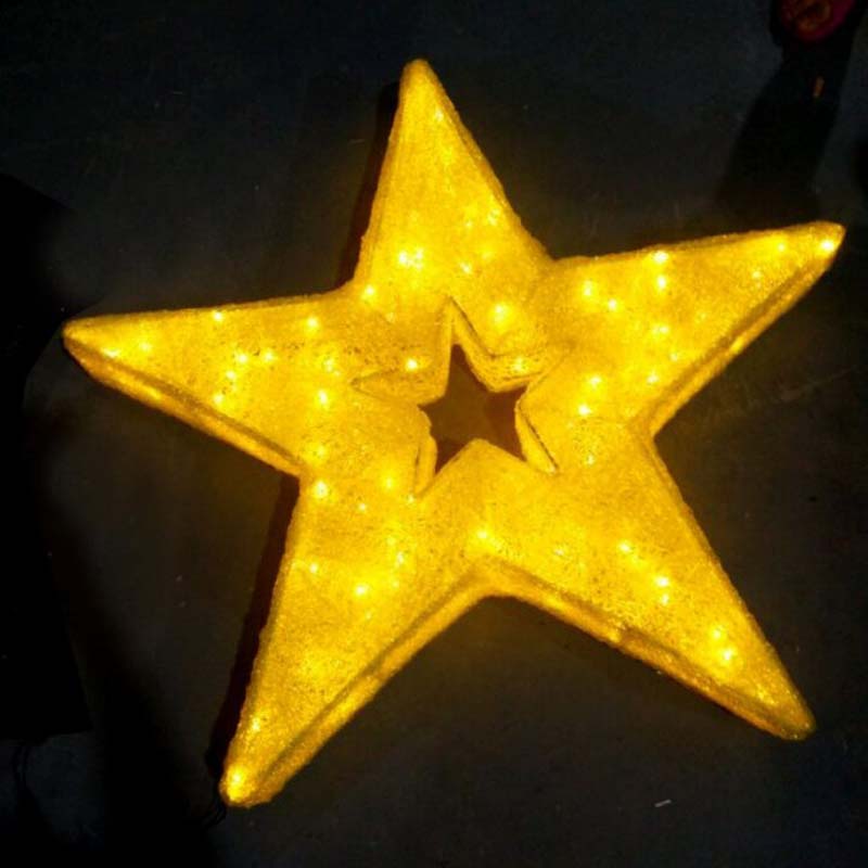 Décorations de Noël d'étoiles à DEL blanc chaud