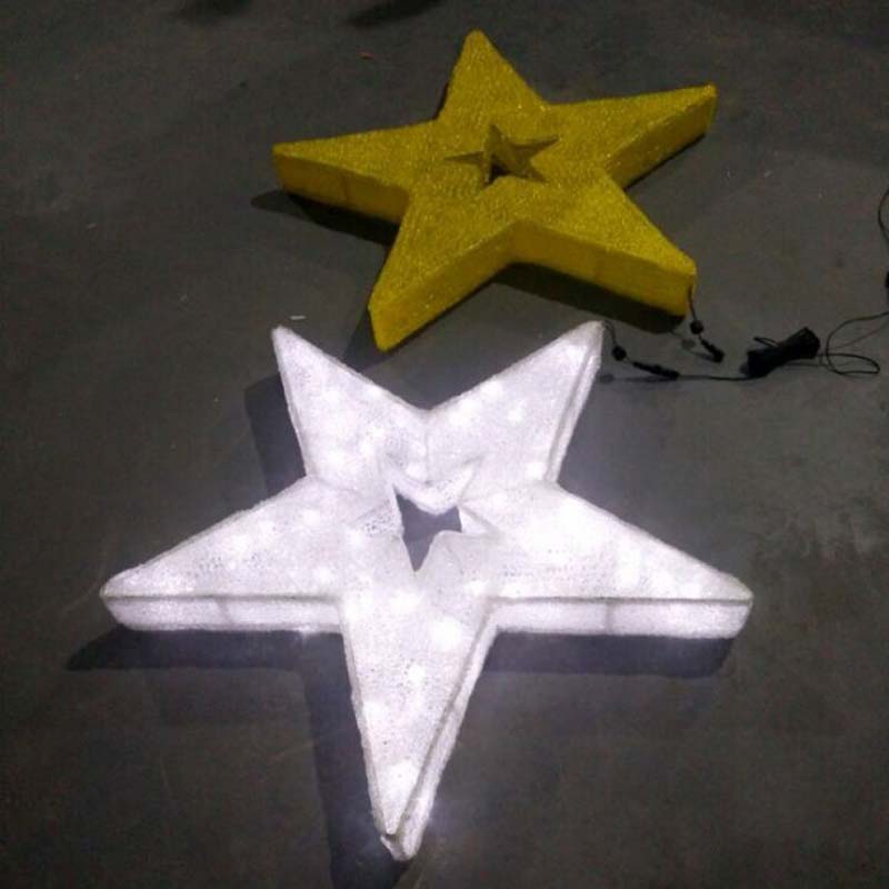 Décorations de Noël d'étoiles à DEL blanc chaud